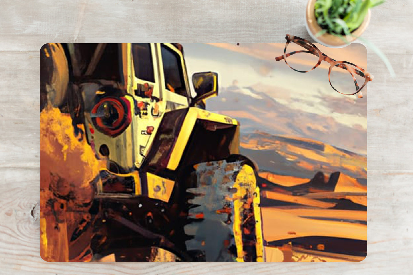 Jeeping Adventure Pixel Art Large Mouse Pad