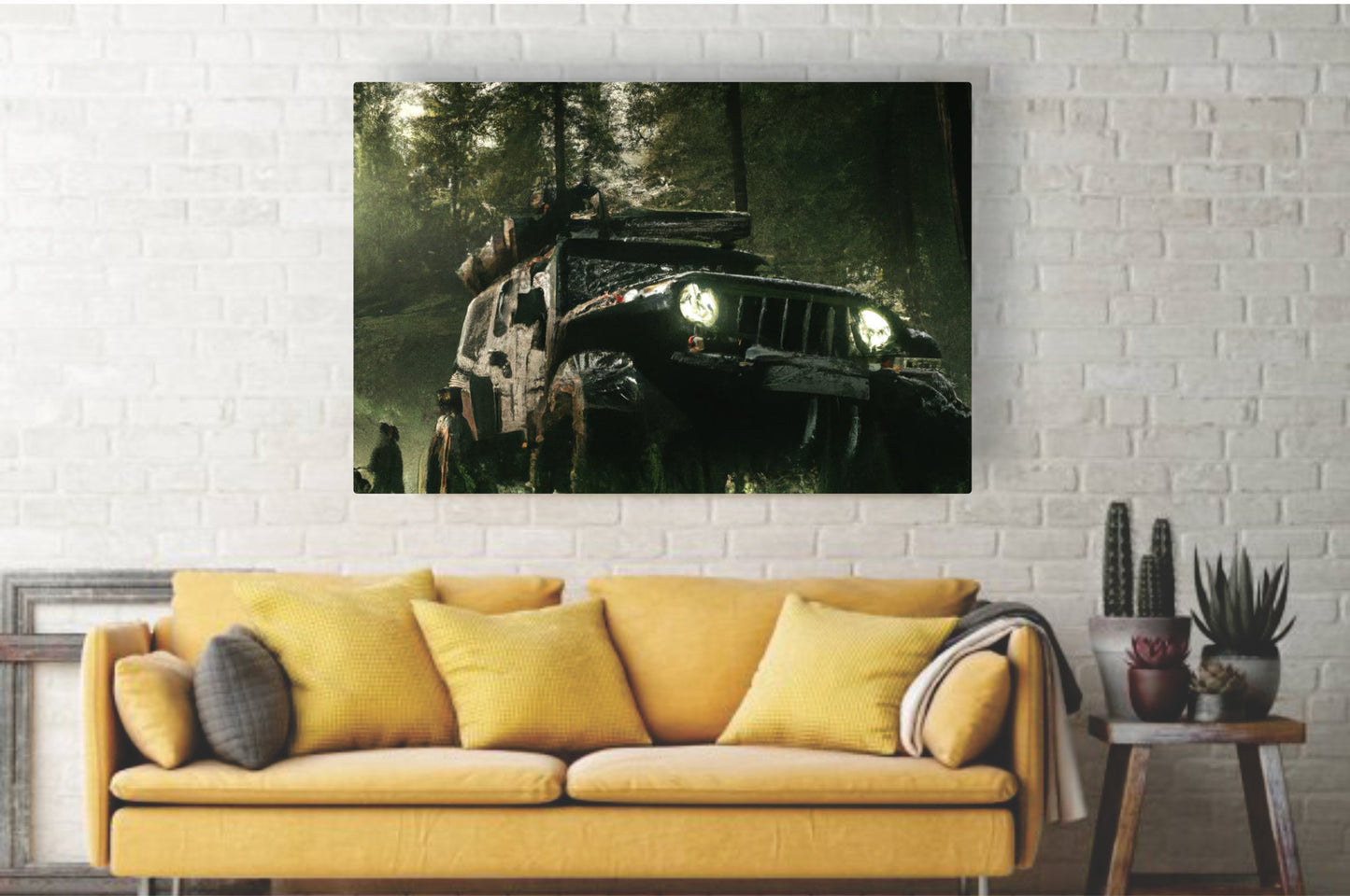 Jeeping Forest Adventure Pixel Wall Art