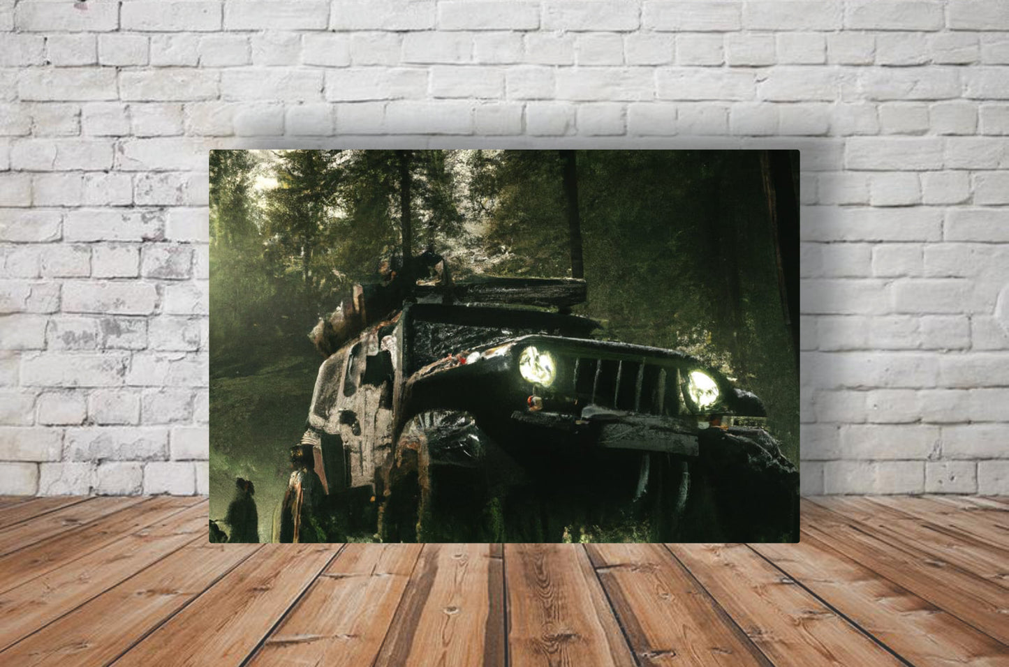 Jeeping Forest Adventure Pixel Wall Art