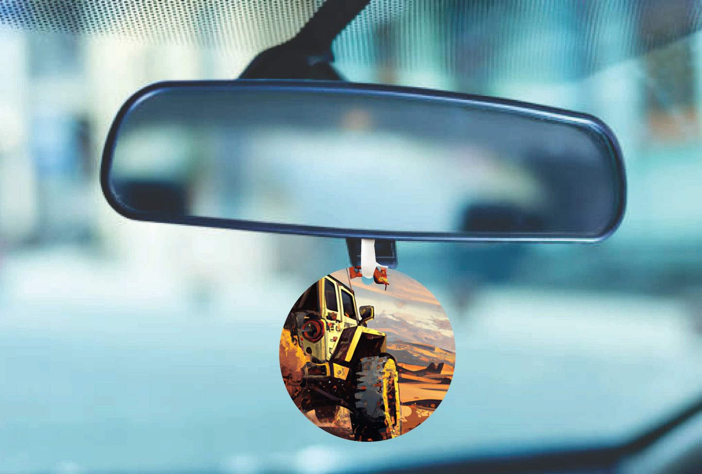 Jeeping in the Desert Rear View Mirror Hanger