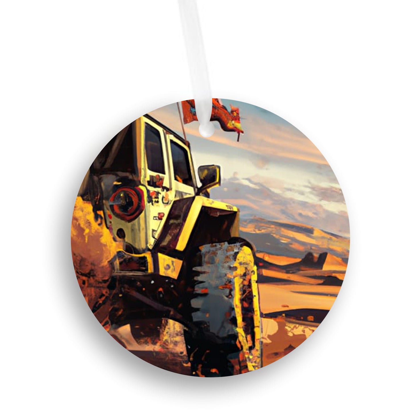 Jeeping in the Desert Rear View Mirror Hanger